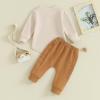 imageKuriozud Toddler Baby Boy Fall Winter Clothes Long Sleeve Crewneck Pullover Sweatshirt Jogger Pants Set 2 Piece OutfitPocket Apricot