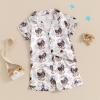 imageKuriozud Toddler Baby Girl Boy 4th of July Outfits Pajamas Set Fourth of july American Flag Button TopsShorts SleepwearAmerican Eagle White