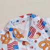 imageKuriozud Toddler Baby Girl Boy 4th of July Outfits Pajamas Set Fourth of july American Flag Button TopsShorts SleepwearAmerican Food Blue
