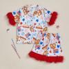 imageKuriozud Toddler Baby Girl Boy 4th of July Outfits Pajamas Set Fourth of july American Flag Button TopsShorts SleepwearAmerican Food Red