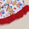 imageKuriozud Toddler Baby Girl Boy 4th of July Outfits Pajamas Set Fourth of july American Flag Button TopsShorts SleepwearAmerican Food Red
