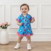 imageKuriozud Toddler Baby Girl Boy 4th of July Outfits Pajamas Set Fourth of july American Flag Button TopsShorts SleepwearBow Flag With Feather Trim