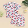 imageKuriozud Toddler Baby Girl Boy 4th of July Outfits Pajamas Set Fourth of july American Flag Button TopsShorts SleepwearButterfly White Red Blue