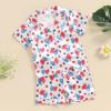 imageKuriozud Toddler Baby Girl Boy 4th of July Outfits Pajamas Set Fourth of july American Flag Button TopsShorts SleepwearButterfly White Red Blue