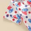 imageKuriozud Toddler Baby Girl Boy 4th of July Outfits Pajamas Set Fourth of july American Flag Button TopsShorts SleepwearButterfly White Red Blue