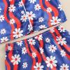 imageKuriozud Toddler Baby Girl Boy 4th of July Outfits Pajamas Set Fourth of july American Flag Button TopsShorts SleepwearFlowers Blue