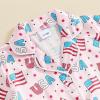 imageKuriozud Toddler Baby Girl Boy 4th of July Outfits Pajamas Set Fourth of july American Flag Button TopsShorts SleepwearFlowers Pink