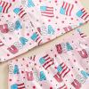 imageKuriozud Toddler Baby Girl Boy 4th of July Outfits Pajamas Set Fourth of july American Flag Button TopsShorts SleepwearFlowers Pink