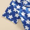 imageKuriozud Toddler Baby Girl Boy 4th of July Outfits Pajamas Set Fourth of july American Flag Button TopsShorts SleepwearStar Blue