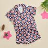 imageKuriozud Toddler Baby Girl Boy 4th of July Outfits Pajamas Set Fourth of july American Flag Button TopsShorts SleepwearStar Red