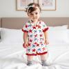 imageKuriozud Toddler Baby Girl Boy 4th of July Outfits Pajamas Set Fourth of july American Flag Button TopsShorts SleepwearStar Red a