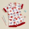 imageKuriozud Toddler Baby Girl Boy 4th of July Outfits Pajamas Set Fourth of july American Flag Button TopsShorts SleepwearStar Red a