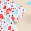 imageKuriozud Toddler Baby Girl Boy 4th of July Outfits Pajamas Set Fourth of july American Flag Button TopsShorts SleepwearUsa Flag Ice Cream White