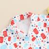imageKuriozud Toddler Baby Girl Boy 4th of July Outfits Pajamas Set Fourth of july American Flag Button TopsShorts SleepwearUsa Flag Ice Cream White
