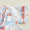 imageKuriozud Toddler Baby Girl Boy 4th of July Outfits Pajamas Set Fourth of july American Flag Button TopsShorts SleepwearUsa Flag White