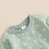imageKuriozud Toddler Baby Girl Fall Winter Clothes Cute Print Long Sleeve Crewneck Sweatshirt and Jogger Pants Set 2 Piece OutfitDaisy Green