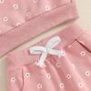 imageKuriozud Toddler Baby Girl Fall Winter Clothes Cute Print Long Sleeve Crewneck Sweatshirt and Jogger Pants Set 2 Piece OutfitDaisy Pink