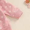imageKuriozud Toddler Baby Girl Fall Winter Clothes Cute Print Long Sleeve Crewneck Sweatshirt and Jogger Pants Set 2 Piece OutfitDaisy Pink