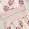 imageKuriozud Toddler Baby Girl Fall Winter Clothes Cute Print Long Sleeve Crewneck Sweatshirt and Jogger Pants Set 2 Piece OutfitPumpkin Floral Beige
