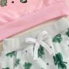 imageKuriozud Toddler Baby Girl Fall Winter Clothes Cute Print Long Sleeve Crewneck Sweatshirt and Jogger Pants Set 2 Piece OutfitSt Patricks Day Lucky Pink