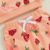 imageKuriozud Toddler Baby Girl Fall Winter Clothes Cute Print Long Sleeve Crewneck Sweatshirt and Jogger Pants Set 2 Piece OutfitStrawberry Light Orange