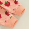 imageKuriozud Toddler Baby Girl Fall Winter Clothes Cute Print Long Sleeve Crewneck Sweatshirt and Jogger Pants Set 2 Piece OutfitStrawberry Light Orange