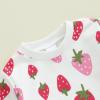 imageKuriozud Toddler Baby Girl Fall Winter Clothes Cute Print Long Sleeve Crewneck Sweatshirt and Jogger Pants Set 2 Piece OutfitStrawberry White