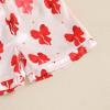 imageKuriozud Toddler Kids Little Girls Summer Satin Pajamas Satin Silky Pjs Set Short Sleeve Button Down Nightwear SleepwearBowwred