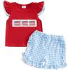 American Flag Plaid-red