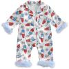 imageKuriozud Baby Girl Boy Silk Pajamas Summer Pjs Stain Onesie Romper OnePiece Jumpsuit Lapel Button Down Sleepwear 024MBlue C