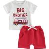 imageKuriozud Big Brother Little Brother Matching Outfits Toddler Baby Boy Romper and T Shirt Shorts Set Summer ClothesBig Brother Red