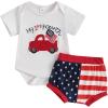imageKuriozud My First 4th of July Outfit Baby Boy American Flag Onesie USA Bubble RomperShorts Set Fourth of July ClothesWhite Red Blue a