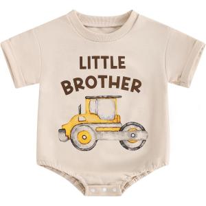 imageKuriozud Big Brother Little Brother Matching Outfits Toddler Baby Boy Romper and T Shirt Shorts Set Summer ClothesLittle Brother Yellow