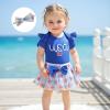 imageKuriozud 4th of July Baby Girl Dress Outfits USA Romper BodysuitTutu Skirt Set Newborn Girl First Fourth of July ClothesBlue
