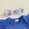 imageKuriozud 4th of July Baby Girl Dress Outfits USA Romper BodysuitTutu Skirt Set Newborn Girl First Fourth of July ClothesBlue