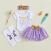 imageKuriozud 4th of July Baby Girl Dress Outfits USA Romper BodysuitTutu Skirt Set Newborn Girl First Fourth of July ClothesPurple My First Easter