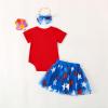 imageKuriozud 4th of July Baby Girl Dress Outfits USA Romper BodysuitTutu Skirt Set Newborn Girl First Fourth of July ClothesRed