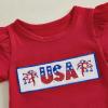 imageKuriozud 4th of July Baby Girl Dress Outfits USA Romper BodysuitTutu Skirt Set Newborn Girl First Fourth of July ClothesRed Usa 1