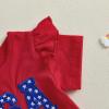 imageKuriozud 4th of July Baby Girl Dress Outfits USA Romper BodysuitTutu Skirt Set Newborn Girl First Fourth of July ClothesRed Usa
