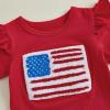 imageKuriozud 4th of July Baby Girl Dress Outfits USA Romper BodysuitTutu Skirt Set Newborn Girl First Fourth of July ClothesRed Usa Flag
