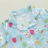 imageKuriozud 4th of July Baby Girl Pajamas Silk Stain Pjs Summer Shirt TopsShorts 2Piece Set Toddler Kids Little Girl SleepwearBlue Bunnyeggs