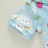 imageKuriozud 4th of July Baby Girl Pajamas Silk Stain Pjs Summer Shirt TopsShorts 2Piece Set Toddler Kids Little Girl SleepwearBlue Bunnyeggs
