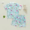 imageKuriozud 4th of July Baby Girl Pajamas Silk Stain Pjs Summer Shirt TopsShorts 2Piece Set Toddler Kids Little Girl SleepwearBlue Bunnyeggs