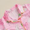 imageKuriozud 4th of July Baby Girl Pajamas Silk Stain Pjs Summer Shirt TopsShorts 2Piece Set Toddler Kids Little Girl SleepwearPink Bunny Eggs Bow