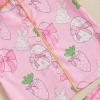 imageKuriozud 4th of July Baby Girl Pajamas Silk Stain Pjs Summer Shirt TopsShorts 2Piece Set Toddler Kids Little Girl SleepwearPink Bunny Eggs Bow