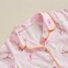 imageKuriozud 4th of July Baby Girl Pajamas Silk Stain Pjs Summer Shirt TopsShorts 2Piece Set Toddler Kids Little Girl SleepwearPink Bunny With Bow