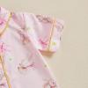 imageKuriozud 4th of July Baby Girl Pajamas Silk Stain Pjs Summer Shirt TopsShorts 2Piece Set Toddler Kids Little Girl SleepwearPink Bunny With Bow