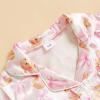 imageKuriozud 4th of July Baby Girl Pajamas Silk Stain Pjs Summer Shirt TopsShorts 2Piece Set Toddler Kids Little Girl SleepwearPink Bunnybow