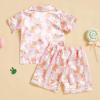 imageKuriozud 4th of July Baby Girl Pajamas Silk Stain Pjs Summer Shirt TopsShorts 2Piece Set Toddler Kids Little Girl SleepwearPink Bunnybow