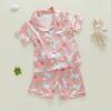 imageKuriozud 4th of July Baby Girl Pajamas Silk Stain Pjs Summer Shirt TopsShorts 2Piece Set Toddler Kids Little Girl SleepwearPink Bunnyeggs